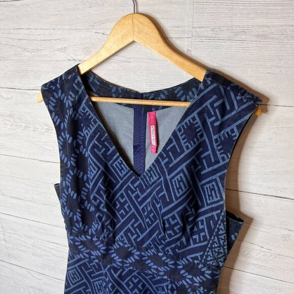 Plenty by Tracy Reese Dress Womens Size 8 Diamond Tribal Sleeveless Denim Funky - Picture 12 of 16